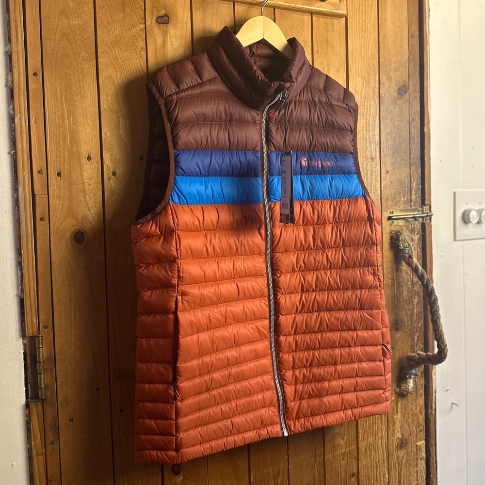 NWT Cotipaxi Fuego Down Puffy Vest in Chestnut and Spice Men’s Large - Picture 3 of 8